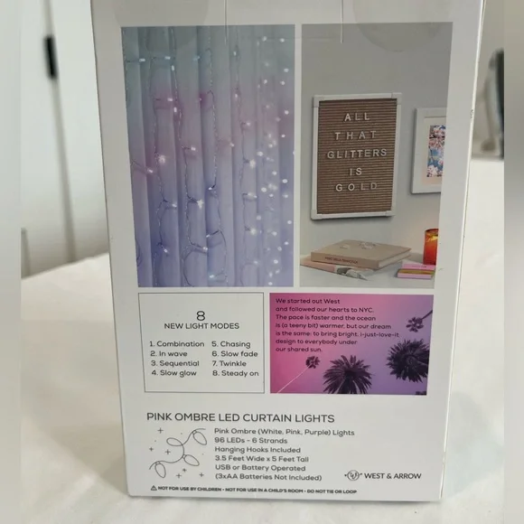 Pink and Purple Curtain Lights - Picture 2 of 2